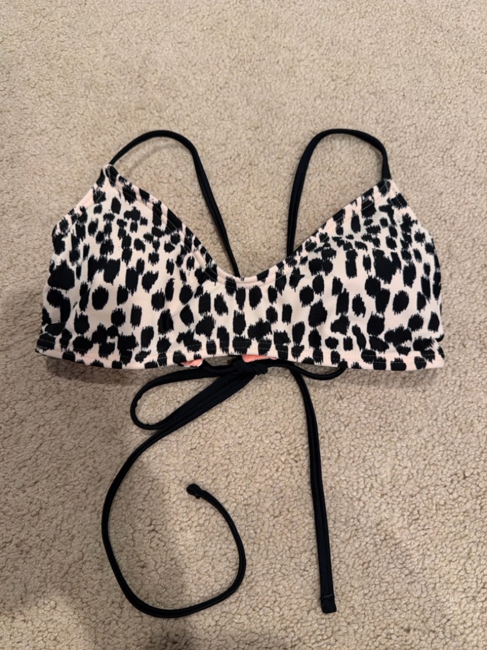 Xhilaration Leopard Print Bikini Top in Black Sz small
